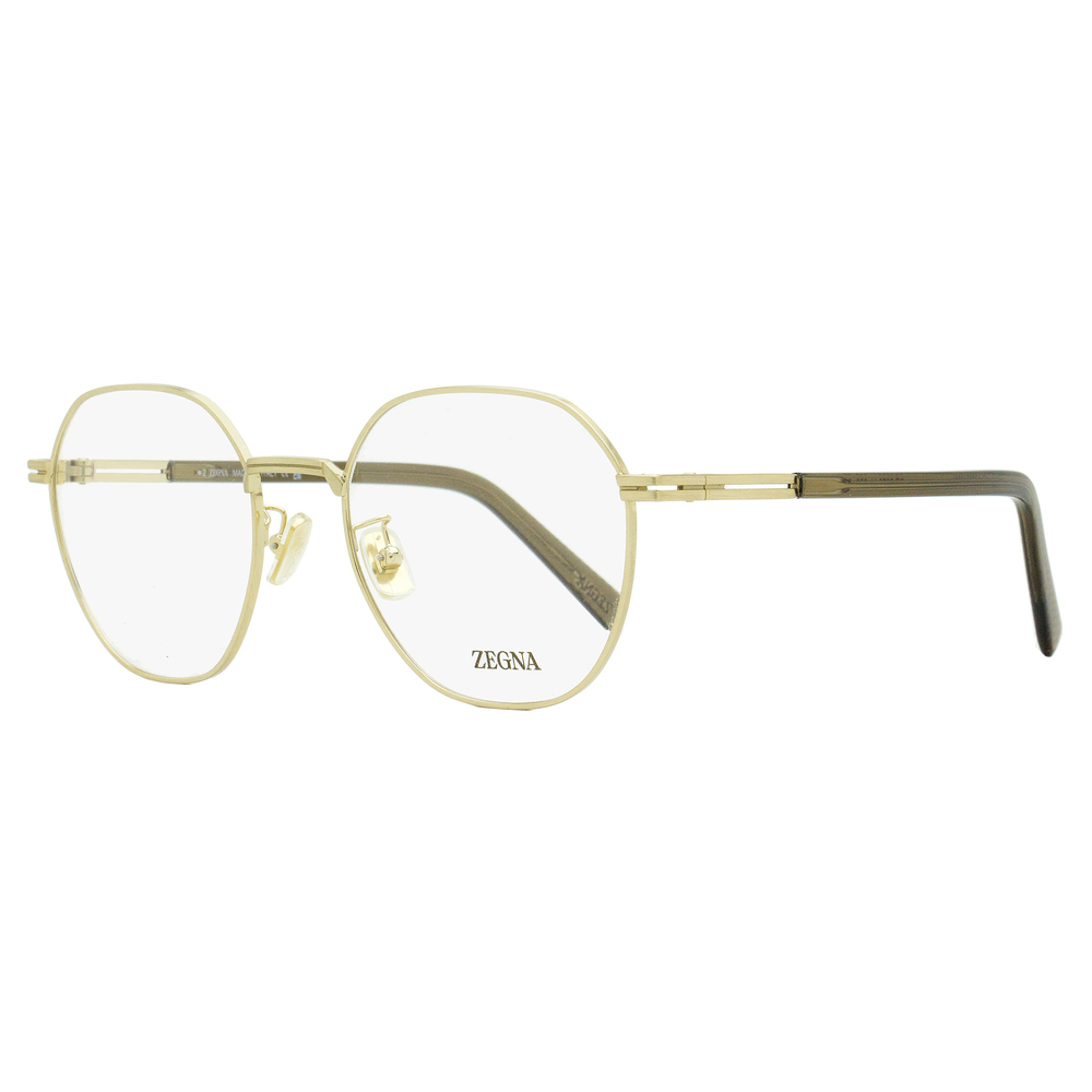 Zegna Geometric Round Eyeglasses EZ5270-H 032 Pale Gold 53mm